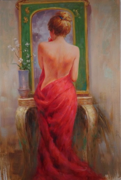 Young Woman at a Mirror