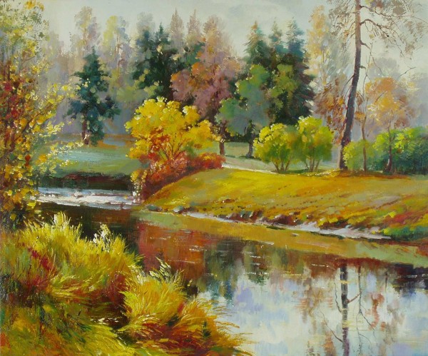 Landscape with Stream and Trees