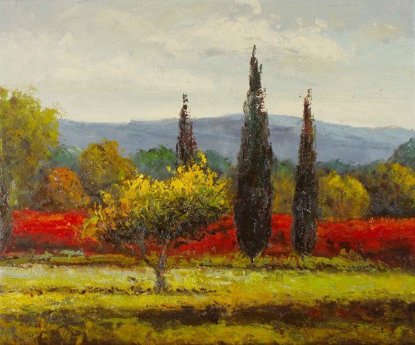 Landschaft mit Pinien