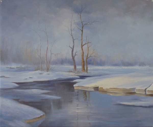 Winterlandschaft mit Bach