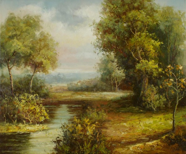 Landscape with Stream and Trees