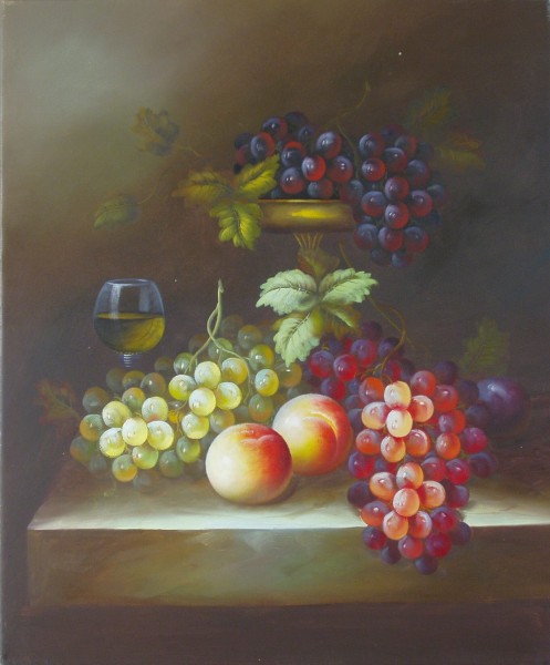 Still Life with Wine and Grapes