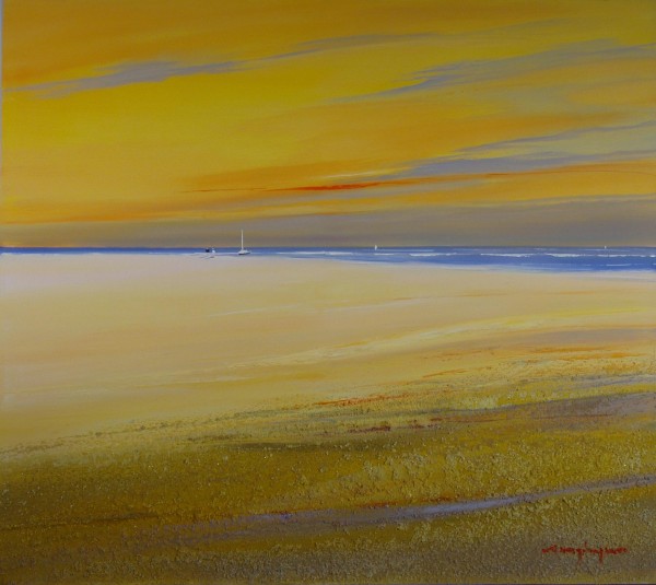 Strand mit Segelboot